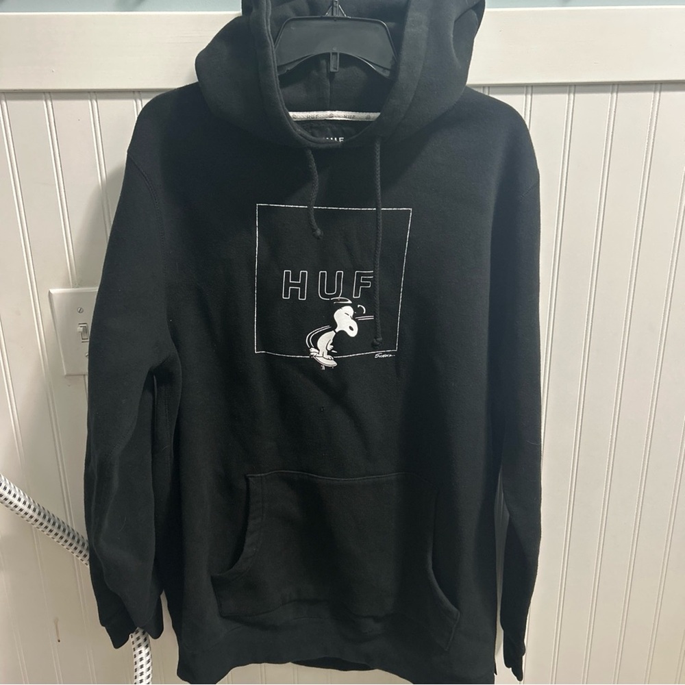 HUF Peanuts Snoopy Black Hoodie with Graphic Design Mens 2X
